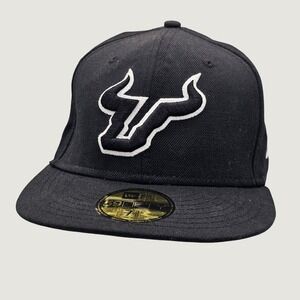 USF Bulls New Era 59FIFTY Fitted Hat Black Wool Capital U Logo Cap NCAA Sticker